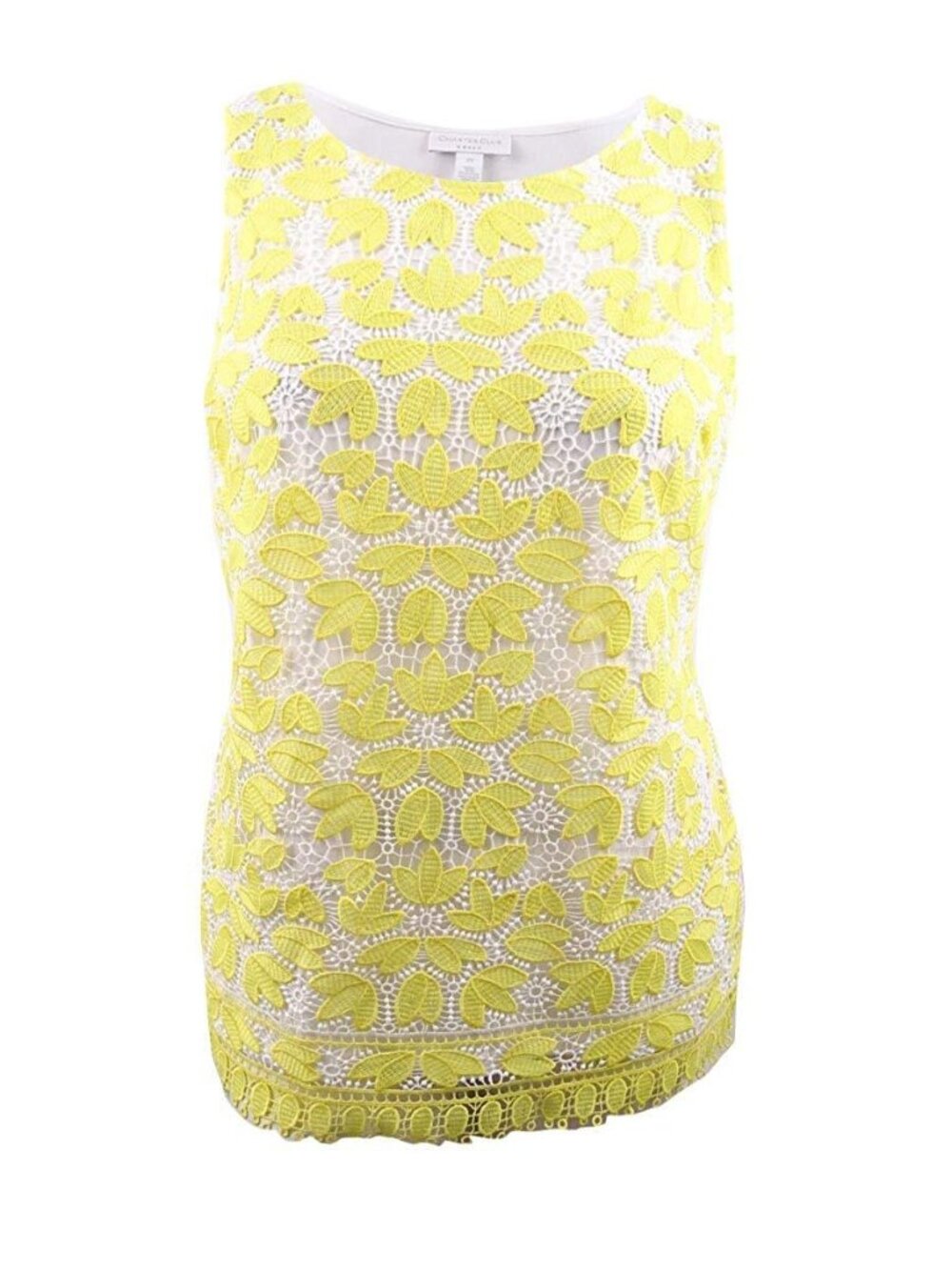 Charter Club Womens Lace Front Tank Top